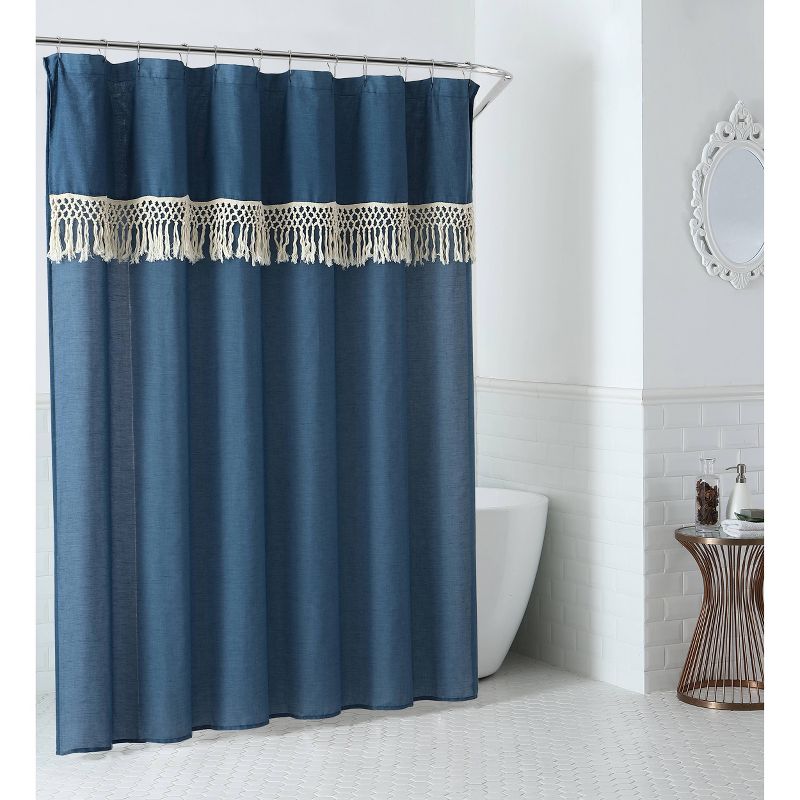Lydia Shower Curtain Blue - Peach & Oak