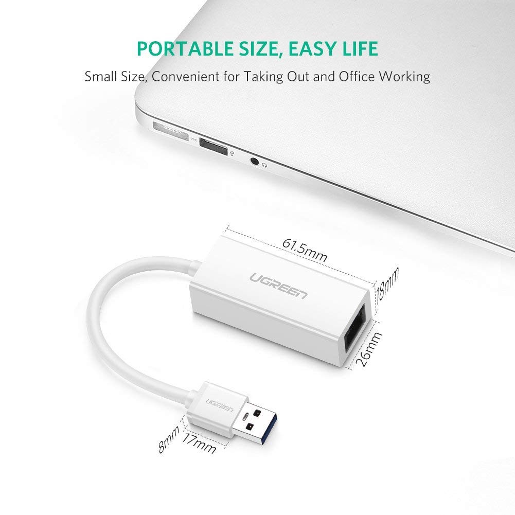 ESTONE Network Adapter USB 3.0 To 10/100/1000 Mbps Ethernet  Gigabit RJ45 Ethernet LAN Supports Nintendo Switch for windows /VISTA/WIN7/win8/win8.1/Mac /IOS/ANDROID-White