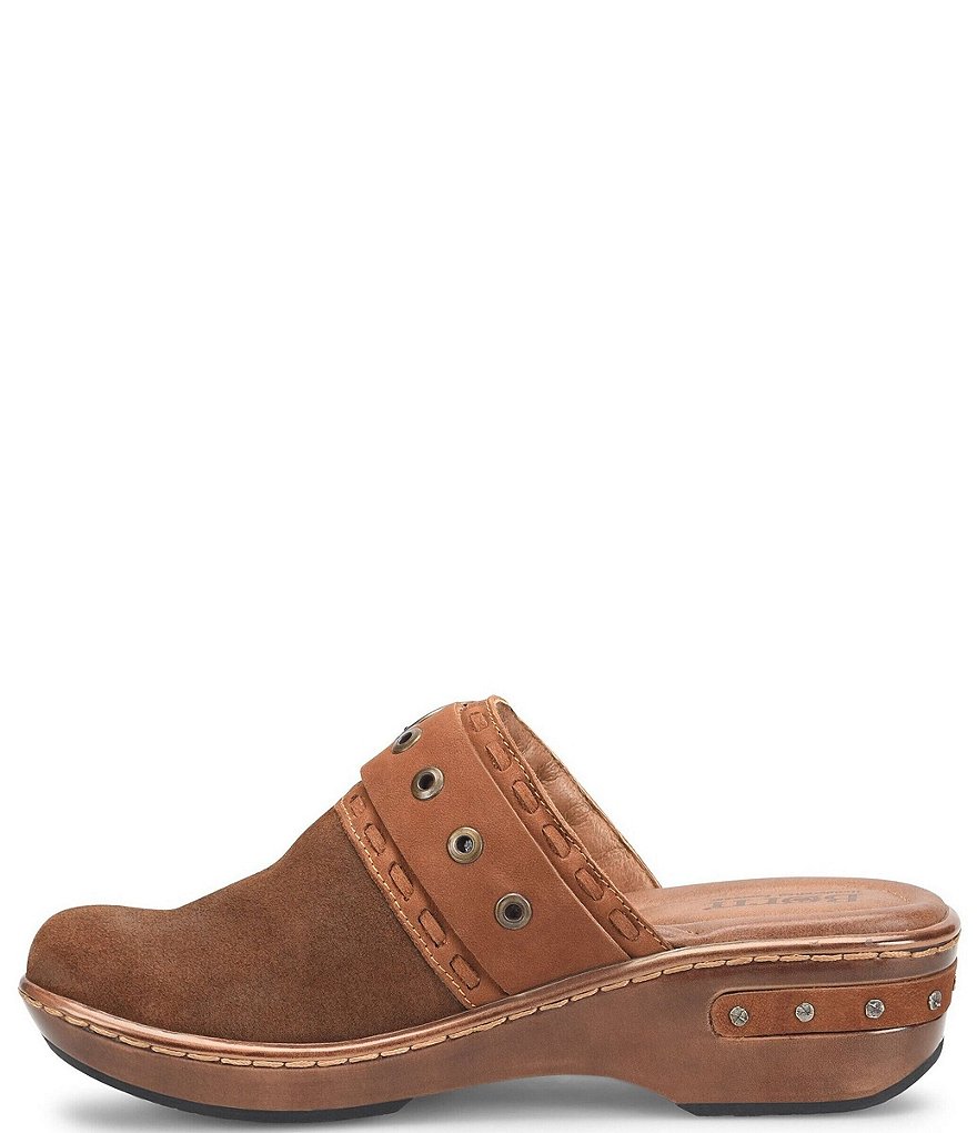 Born Banyan Suede Buckled Strap Suede Leather Clogs