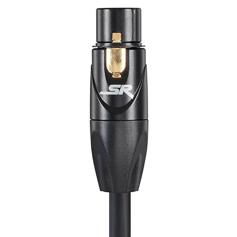 XLR Male to XLR Female Cable [Microphone & Interconnect] - 75 Feet | Gold Plated, 16AWG - Stage Right Series Black