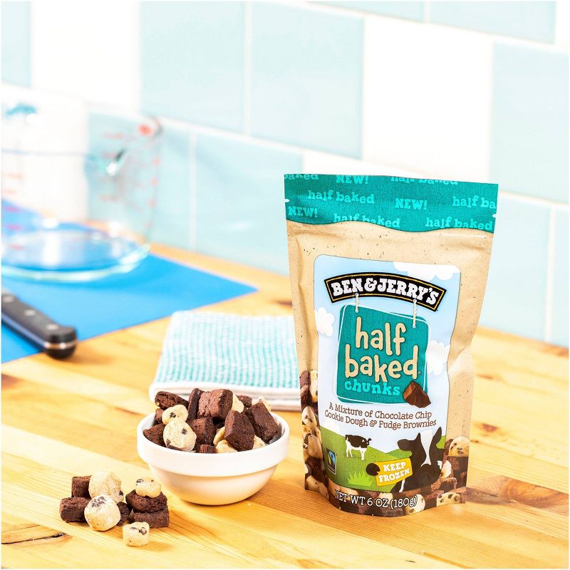 Ben & Jerry's Cookie Dough & Fudge Brownies Frozen Half Baked Chunks - 6oz
