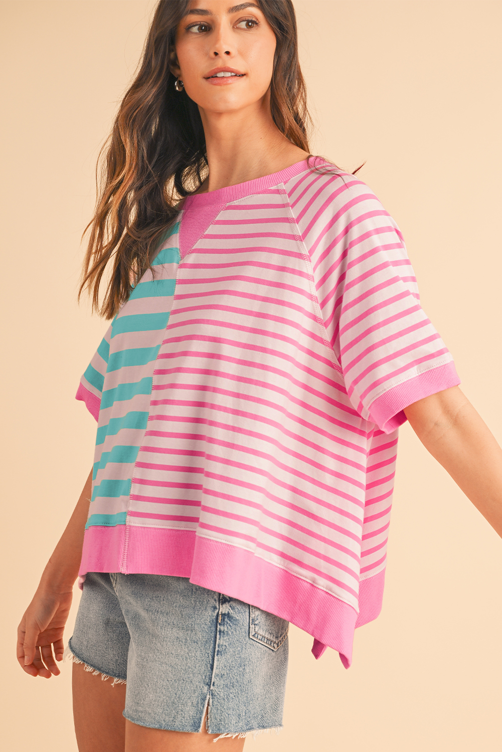 White Tie-dye Print Oversized Boyfriend T Shirt