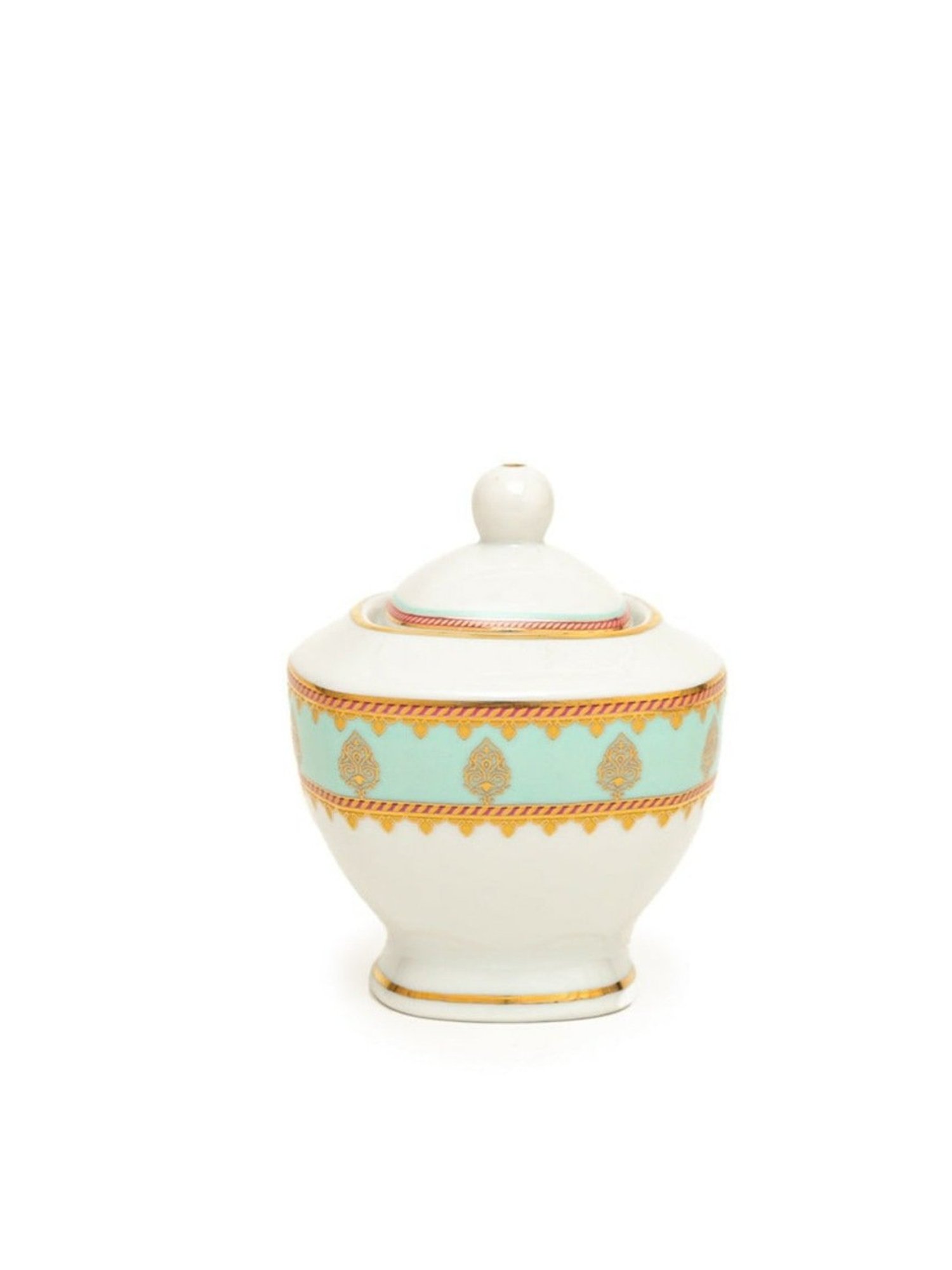 Home4U Amber Printed Multicolor Porcelain Sugar Pot