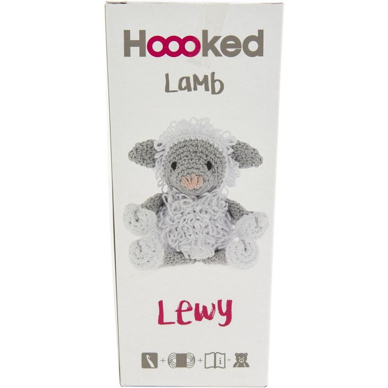 Hoooked Lamb Lewy Yarn Kit W/Eco Barbante Yarn-White & Gray