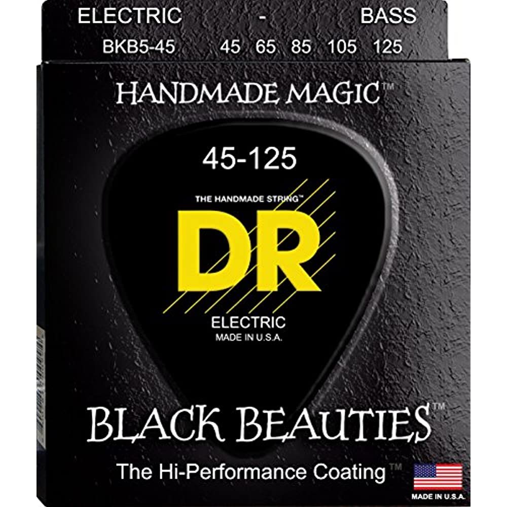 DR Black Beauties Extra-Life - Medium 5-String - Bass Guitar Strings