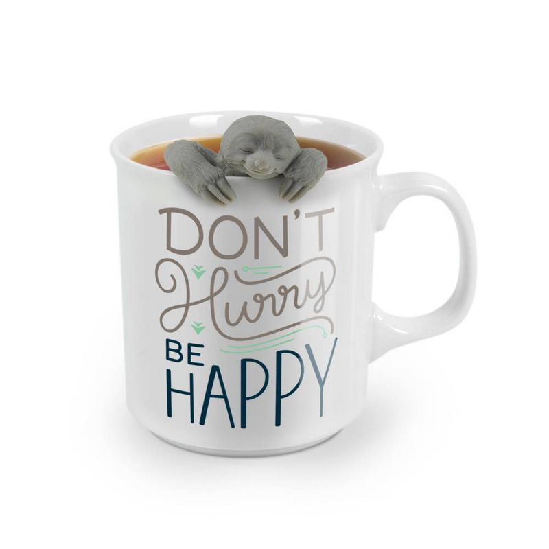 "Don't Worry Be Happy" Sloth Print Tea Mug