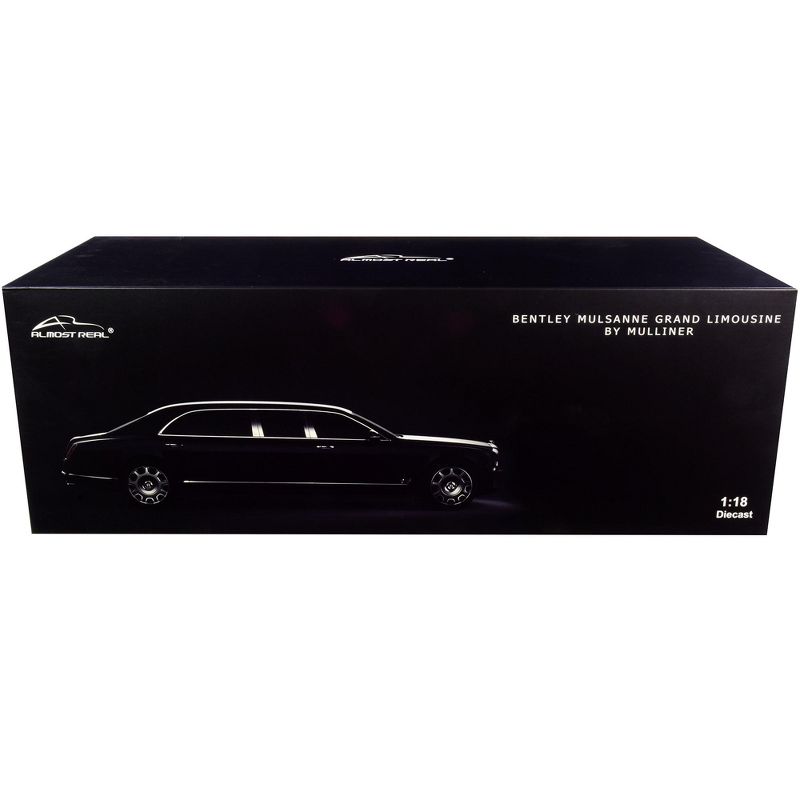 Bentley Mulsanne Grand Limousine by Mulliner Silver Frost and Moroccan Blue Metallic 1/18 Diecast Model Car by Almost Real