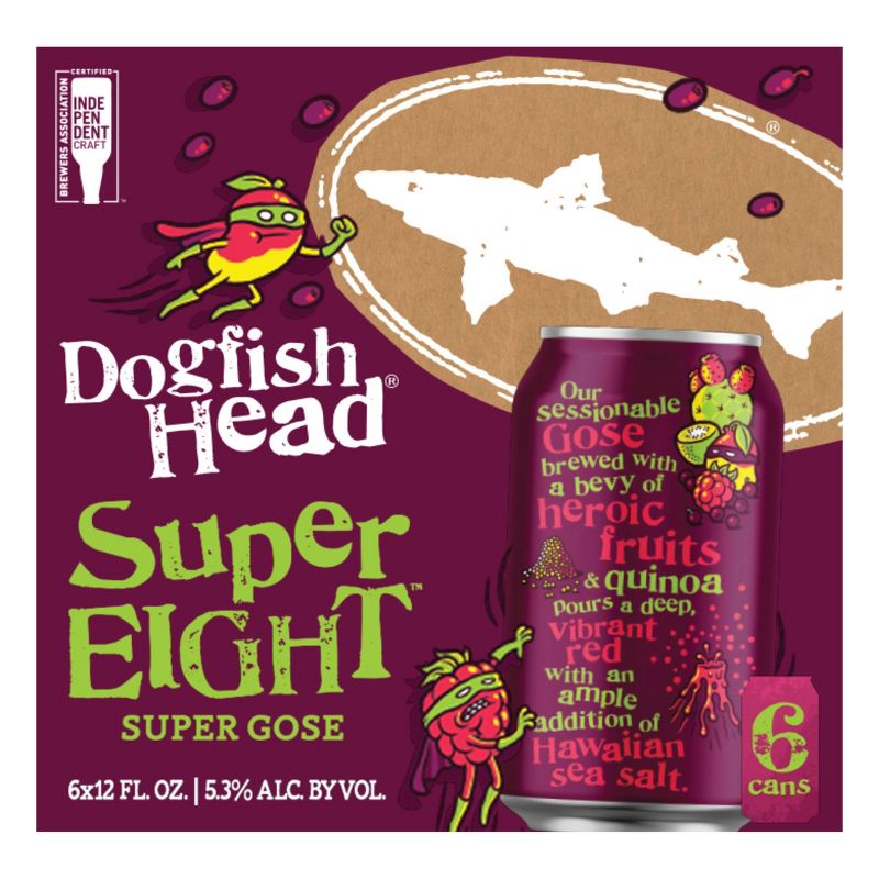 Dogfish Head SuperEIGHT Super Gose Beer - 6pk/12 fl oz Cans