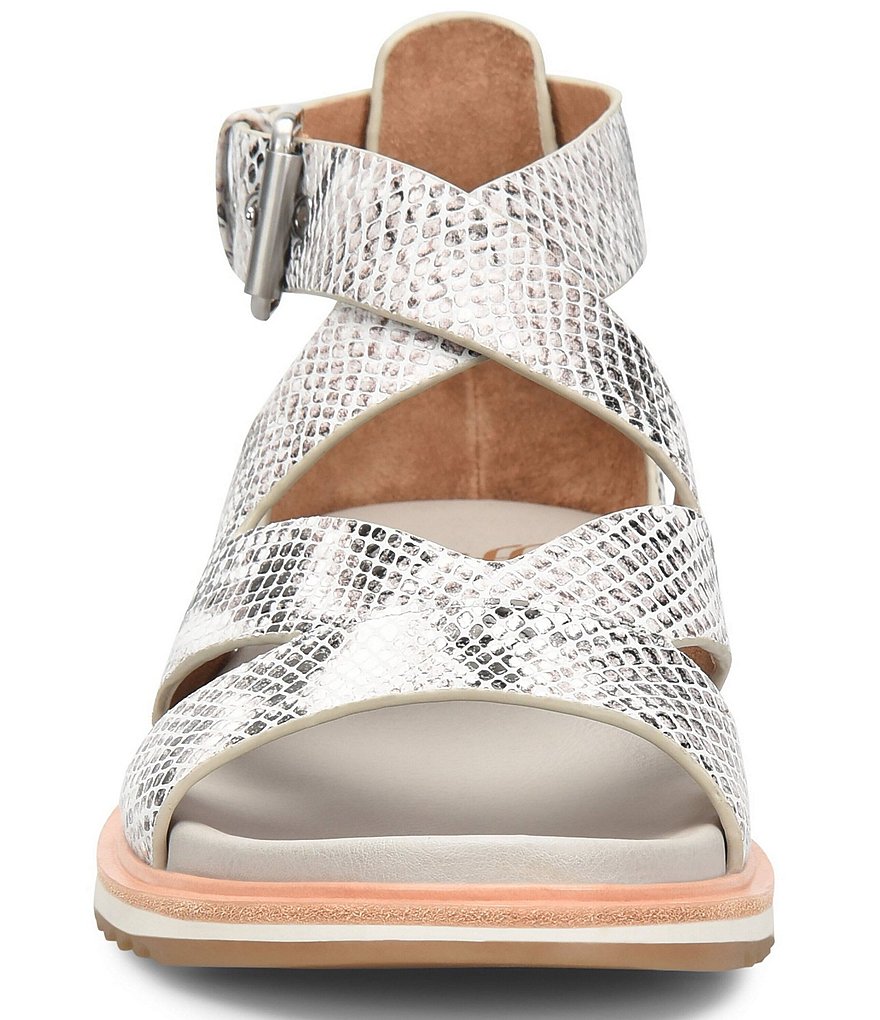 Sofft Mirabelle II Snake Print Leather Criss-Cross Sporty Sandals