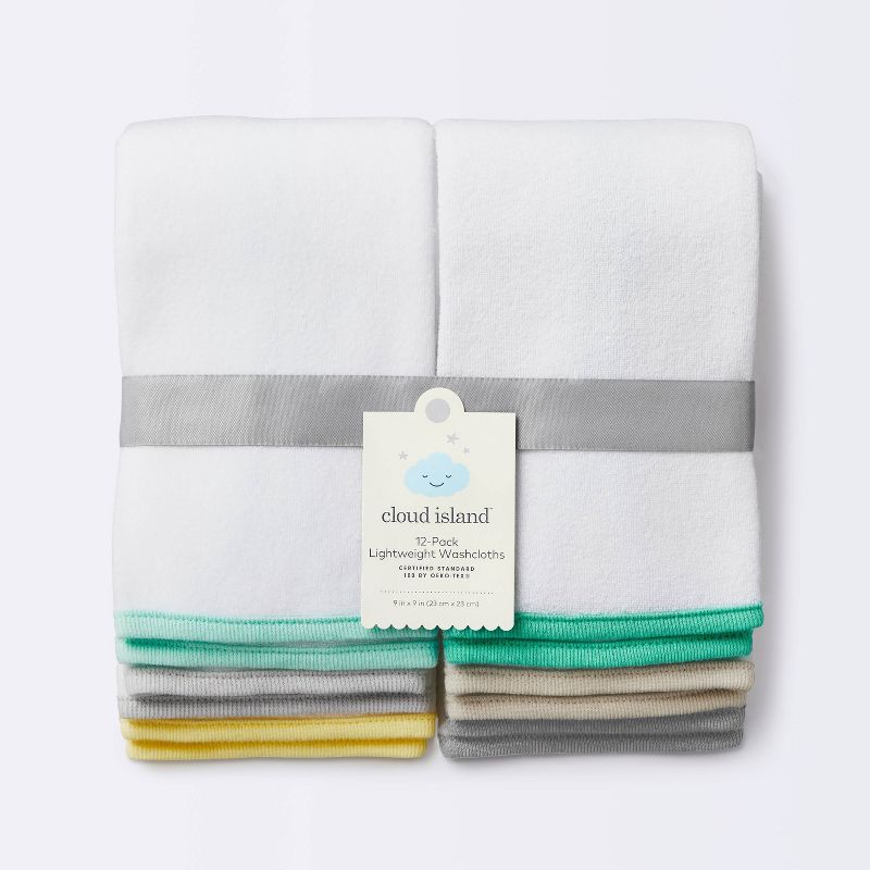 Baby 12pk Washcloth Set - Cloud Island™ White