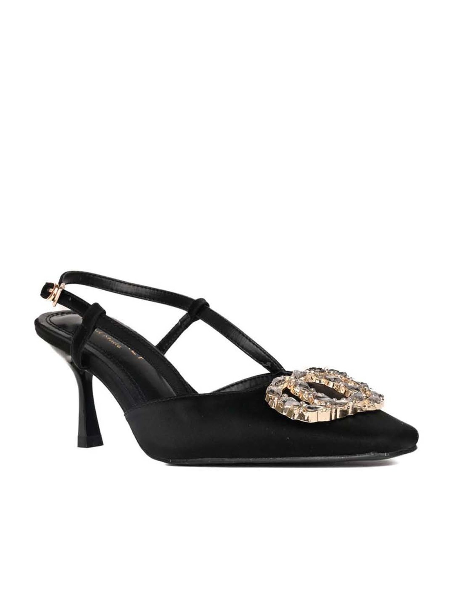 Ronnie Grey Women's Black Back Strap Stilettos