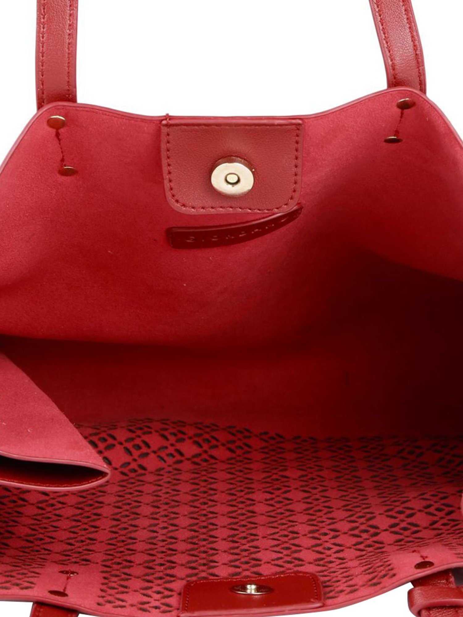 Giordano Red Cut Work Medium Tote Handbag