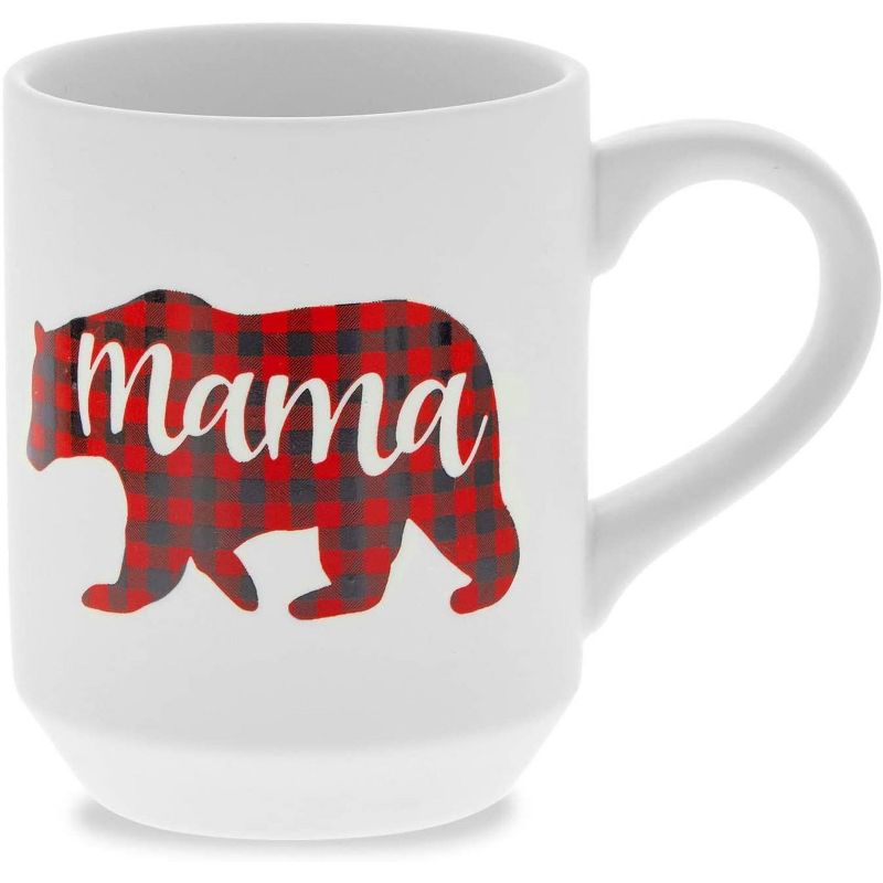 Sparkle and Bash 2-Pack 15 Oz Large White Ceramic Coffee Mugs Tea Cups for Couples, Papa Bear & Mama Bear