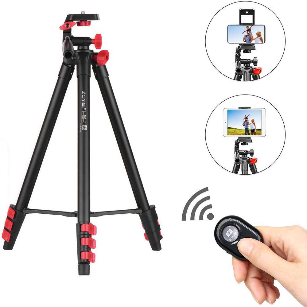 Portable Tripod with Phone Clip and Bluetooth Remote Control