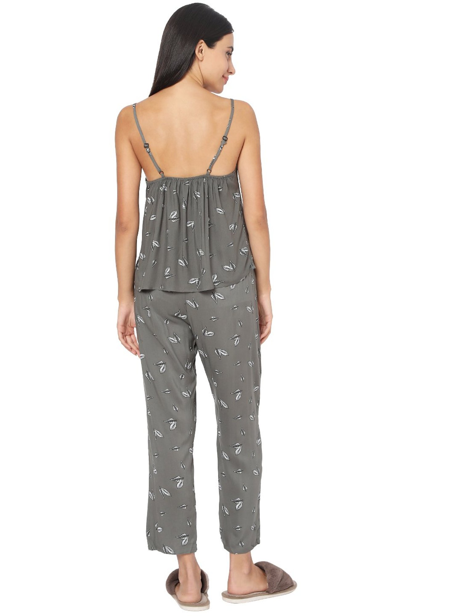 Smarty Pants Dark Grey Cotton Print Top With Pyjamas