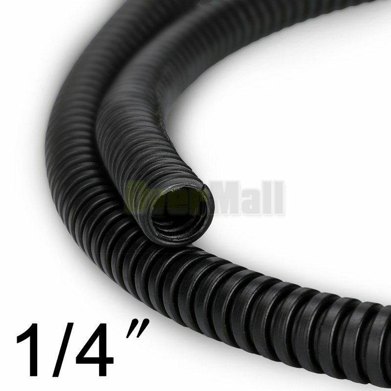 100FT Split Wire Loom Conduit Corrugated Choose Hot Size Flex Cable Plastic Tube