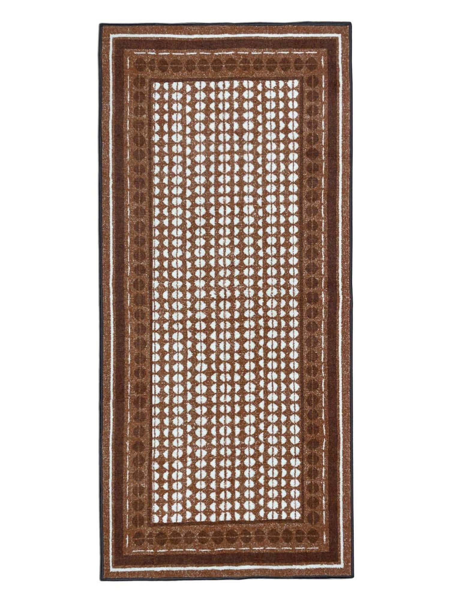 Welspun Blissful Brown Polyester 400 GSM Anti Skid Runner