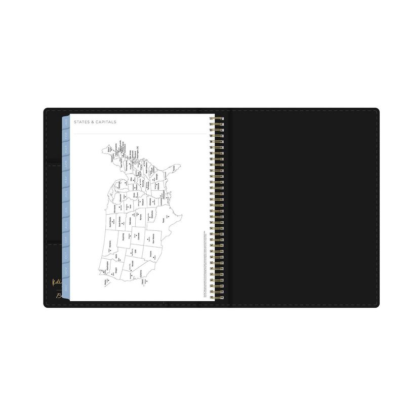 2021 Planner 8.5" x 11" Faux Leather Weekly/Monthly Wirebound Refillable Black - Kelly Ventura