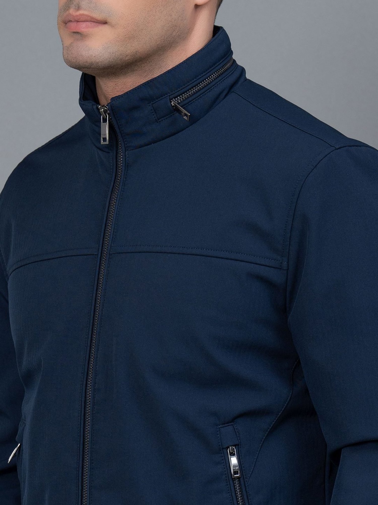 Red Tape Teal Blue Regular Fit Jacket