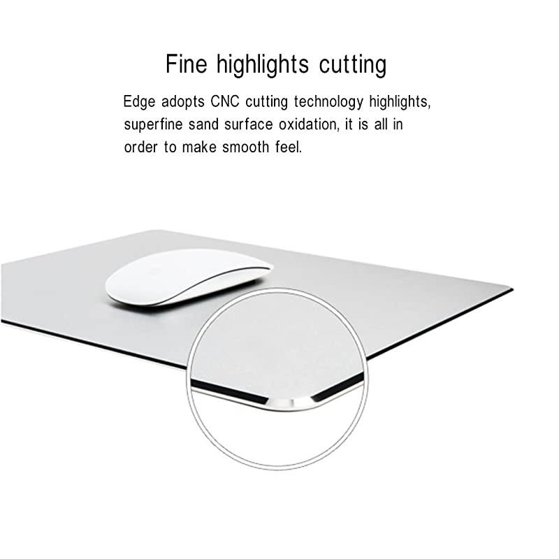 Mouse Pad  918 611 Gaming Aluminum Mouse Pad W NonSlip Rubber Base Micro Sand Blasting Aluminium Surface for Fast and Accurate Control Silver