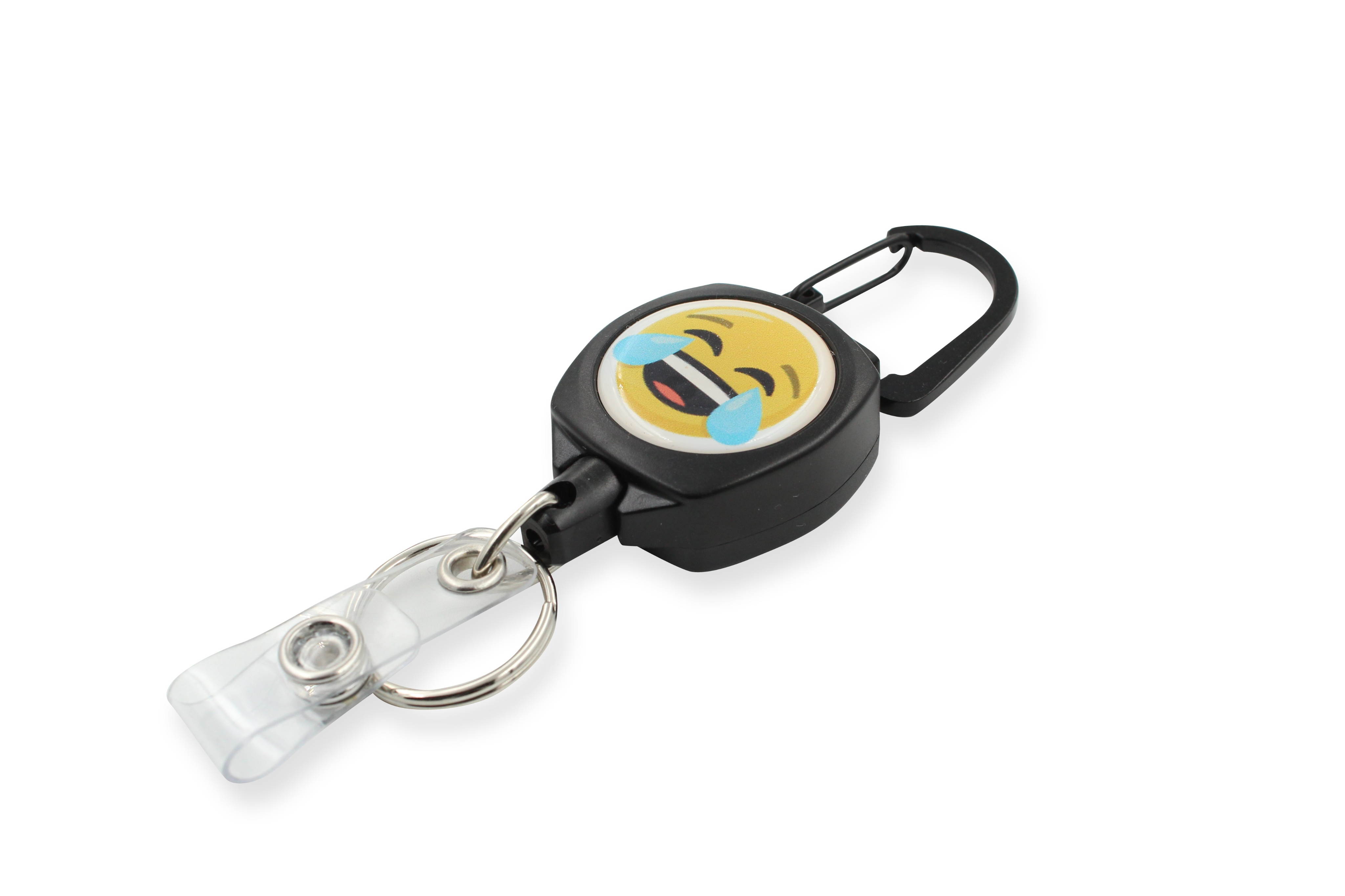 Rel Amigo Retractable I.D. Badge Reel & Key Holder - Emoji (Face with Tears of Joy)