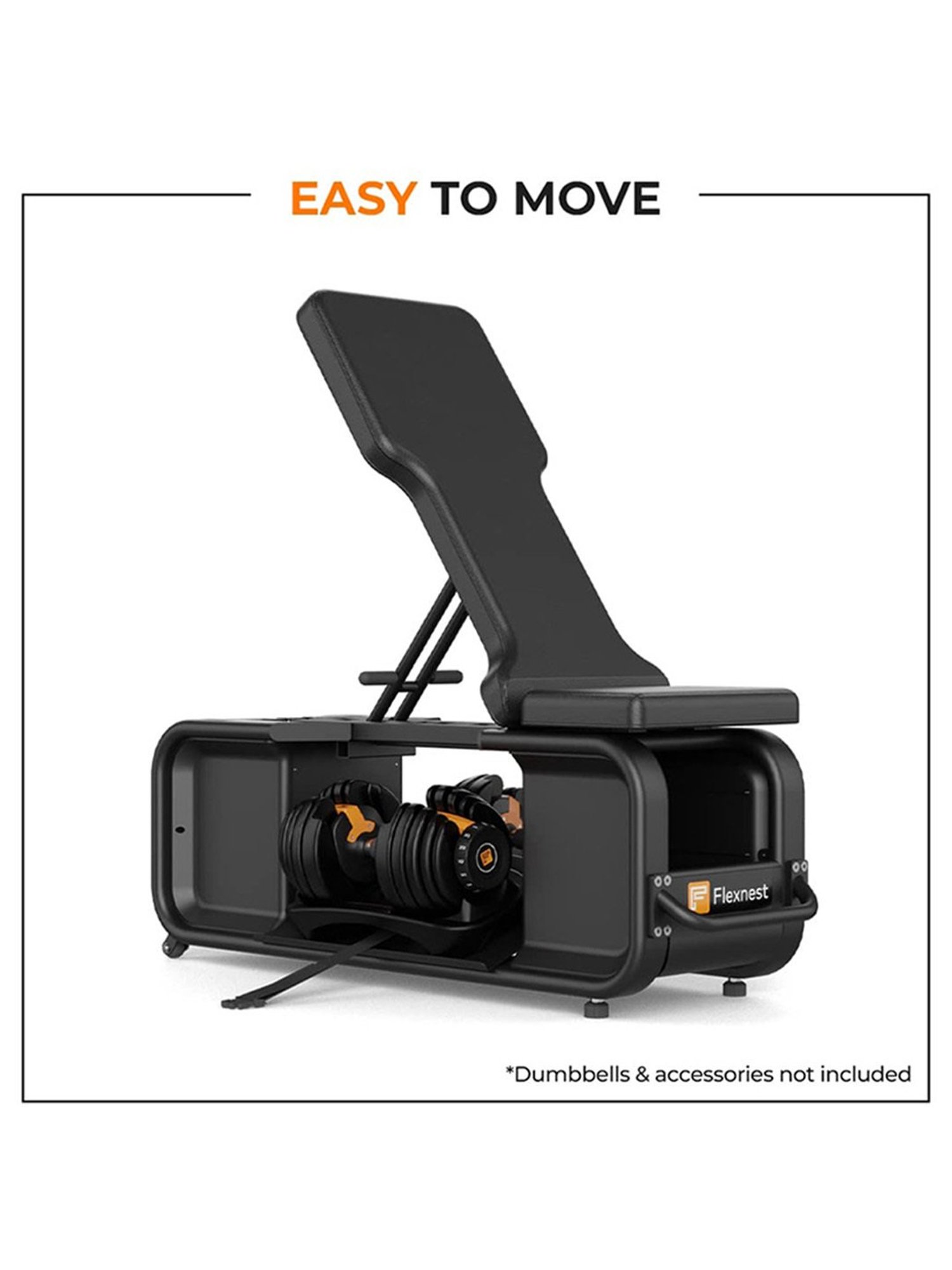 Flexnest Incline and Flat Flexbench Pro 180kgs Weighing Capacity Fitness Bench
