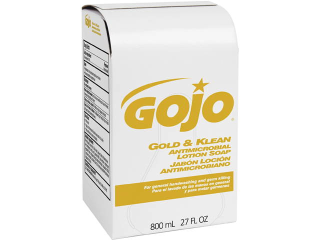 GOJO 912712CT Refill Gold/Klean Antimicrobial Lotion Soap, Fresh Scent Scent - 27.1 fl oz (800 mL) - 12 / Carton