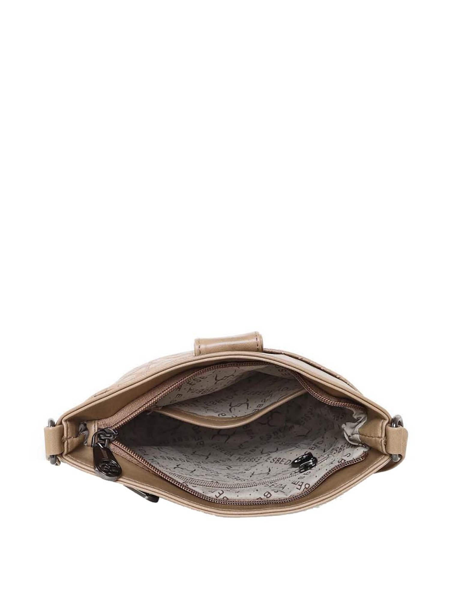 Esbeda Beige Solid Small Sling Handbag