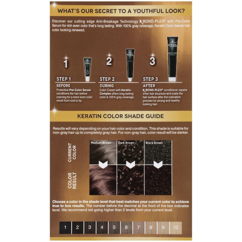 Schwarzkopf Keratin Color Dark Brown Permanent Hair Color - 6.2oz
