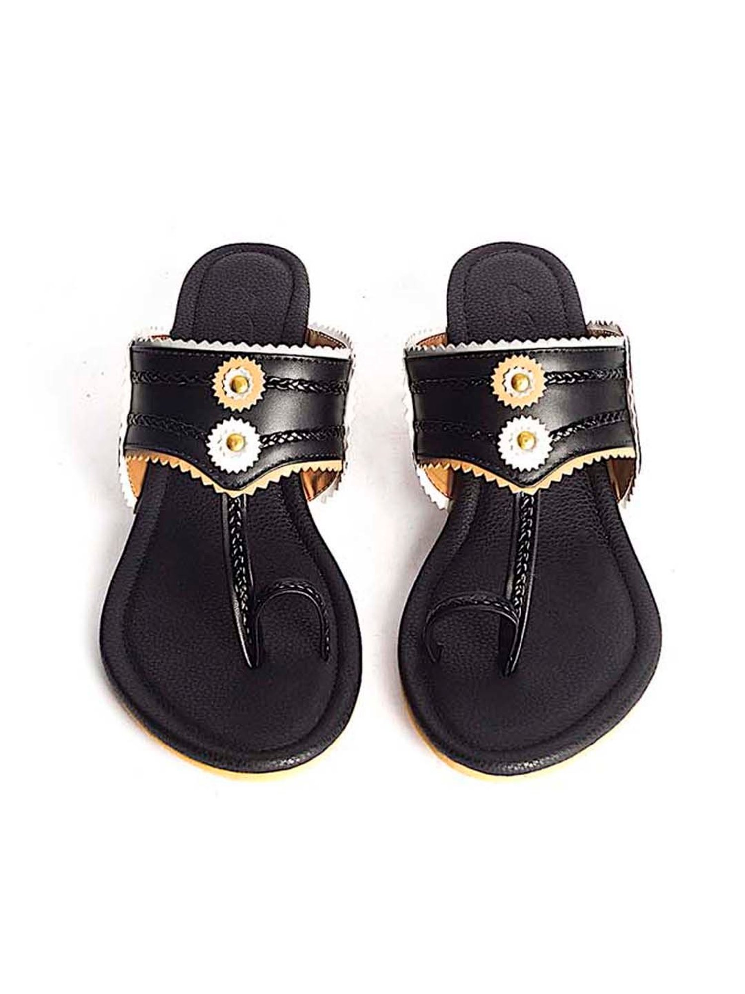 Sole House Women's Black Toe Ring Sandals