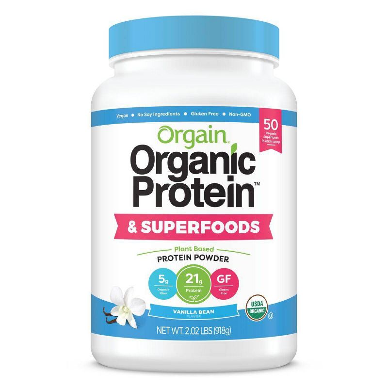 Orgain Organic Protein + Superfoods Plant Based Powder - Vanilla Bean - 2lbs
