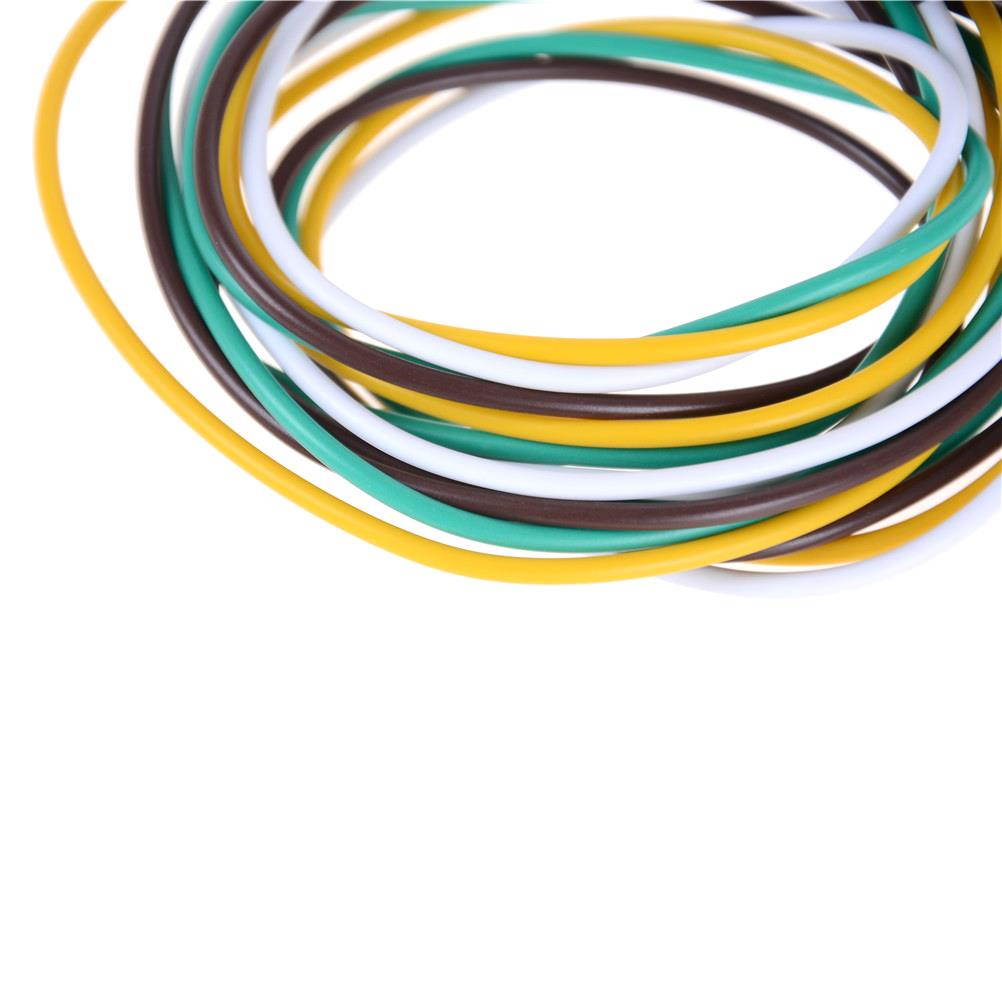 1Pcs Trailer Light Wiring Harness Extension 4 Pin Plug 18 AWG Flat Wire Connector Trailer Male Plug