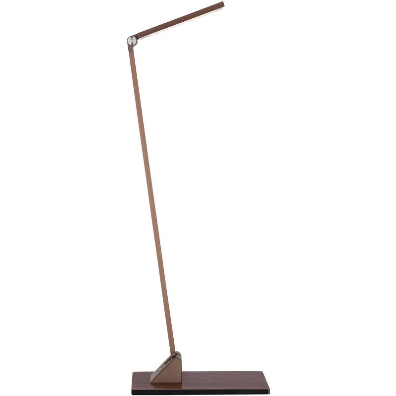 Possini Euro Design Modern Desk Table Lamp LED Touch On Off French Bronze Aluminum Metal Adjustable Head for Living Room Office