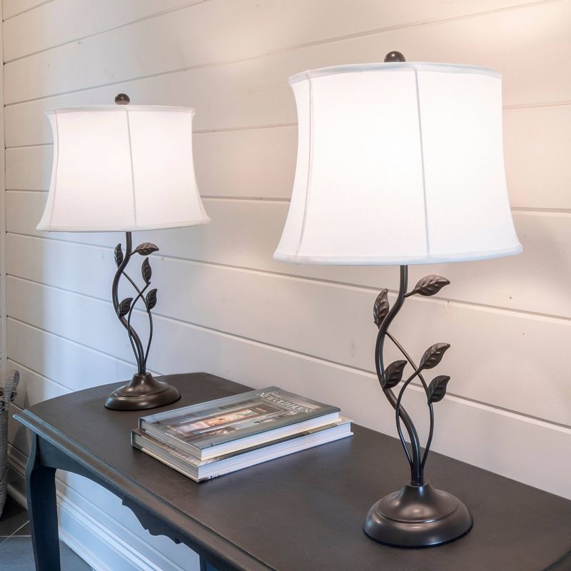 Set of 2 Olivia Leaf Table Lamps Bronze - Decor Therapy