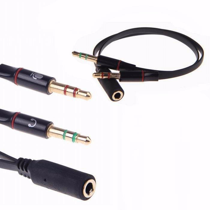 Topwin New 3.5mm Female to 2 Male Headphone Mic audio Y Splitter