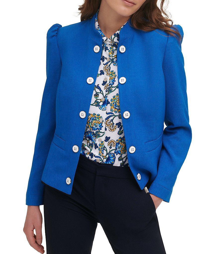 Kasper Glen Plaid Notch Lapel Two Button Front Pocket Jacket