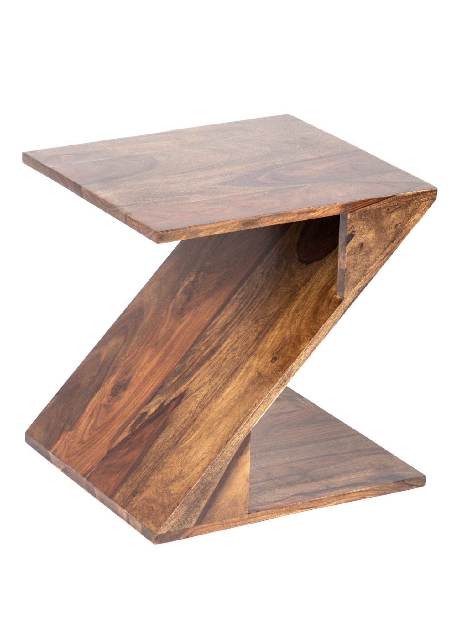 Ikiriya Berlin Brown Wood Bedside End Table Teak Finish