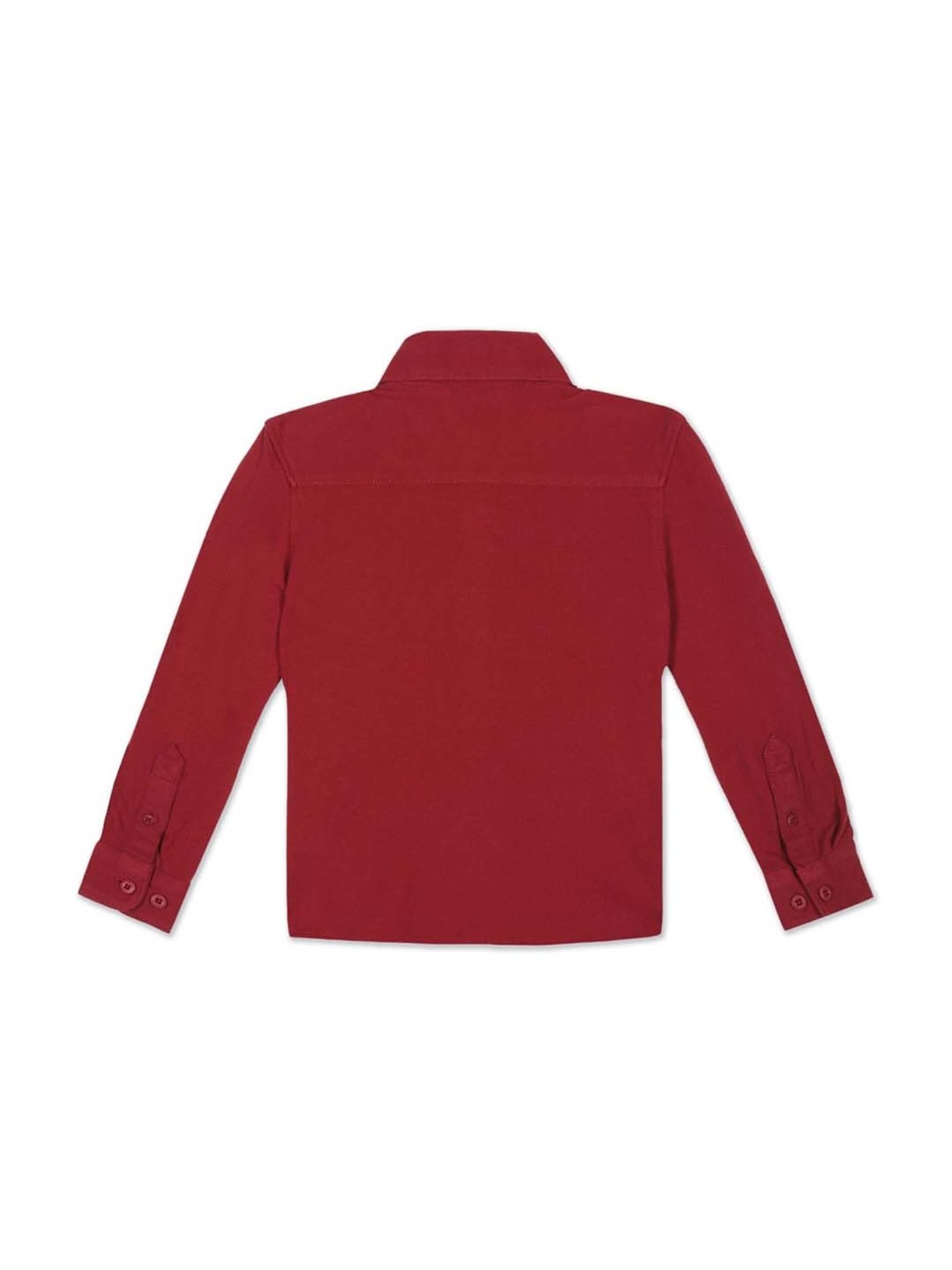 U.S. Polo Assn. Boys Red Cotton Regular Fit Full Sleeves Shirt