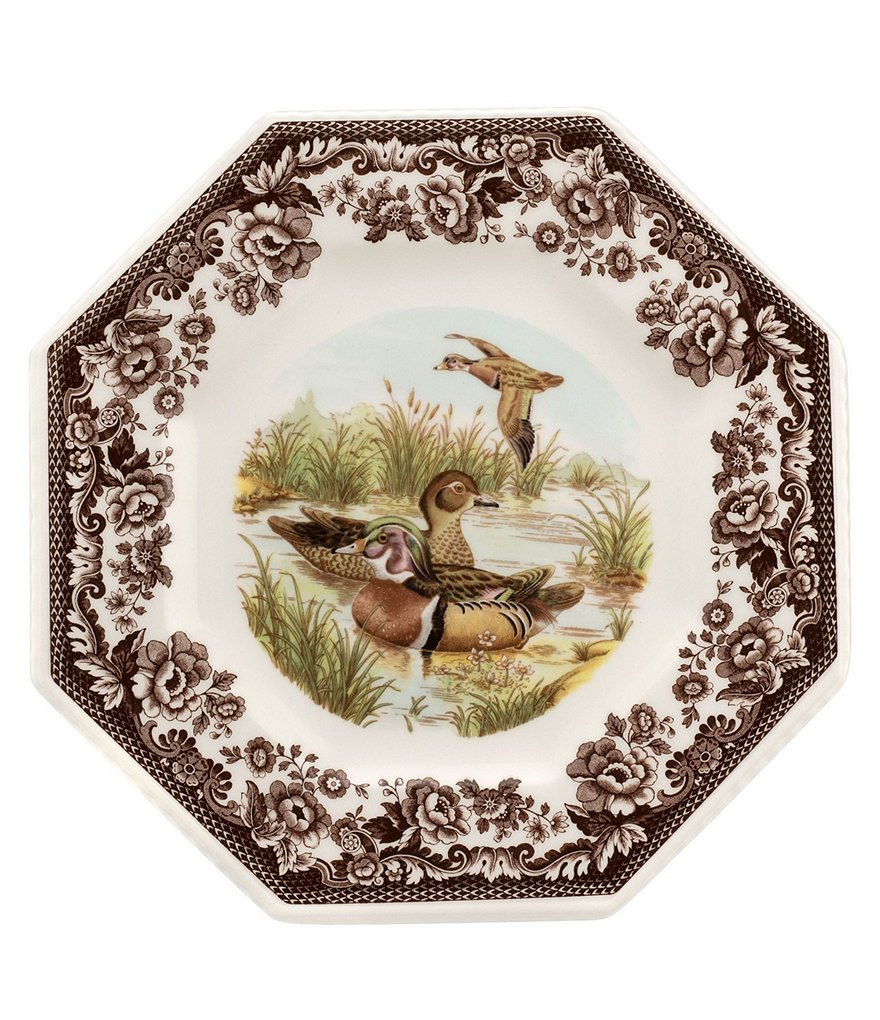 Spode Woodland Wood Duck Octagonal Plate