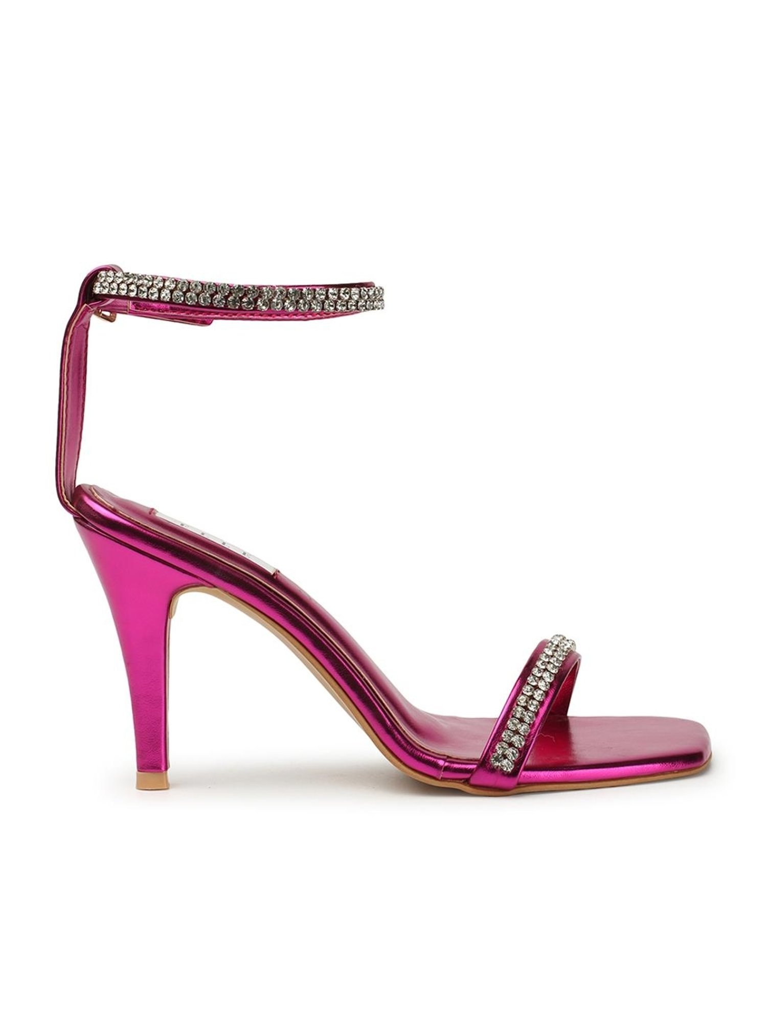 Elle Women's Fuchsia Ankle Strap Stilettos