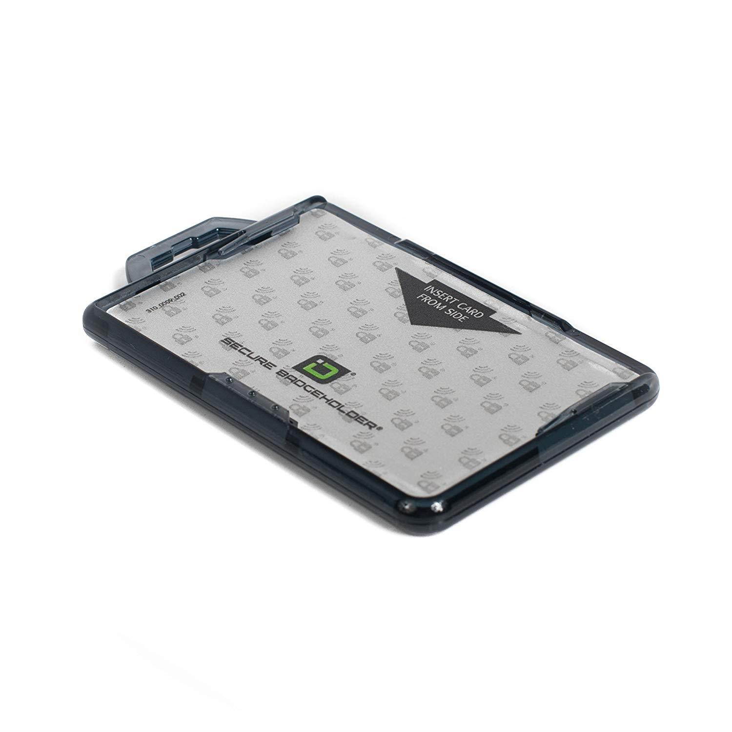 RFID Blocking Badge Holder DuoLite by ID Stronghold - FIPS Approved Badge Holder - 100% USA Made (Black)