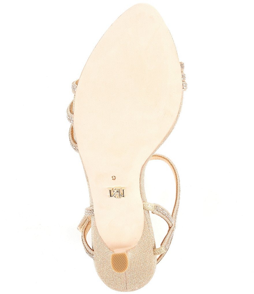 Badgley Mischka Dessa Crystal Embellished Strap Dress Sandals