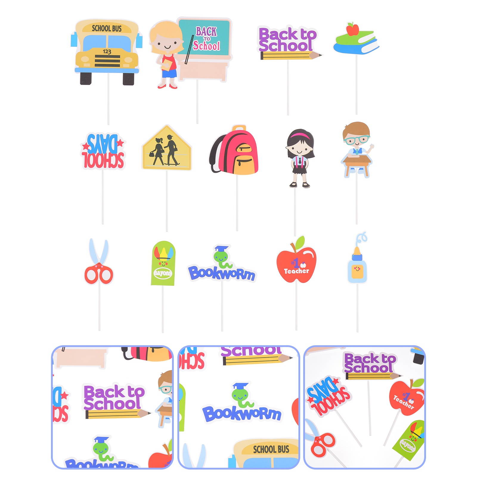 14PCS Durable Portable Practical Creative Cupcake Topper Cupcake Decor Cake Picks for DIY Decor