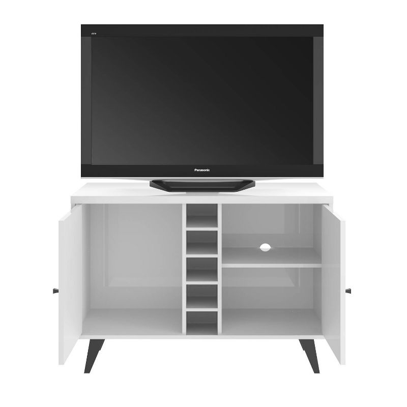 TV Stand with Cabinets White - Home Source