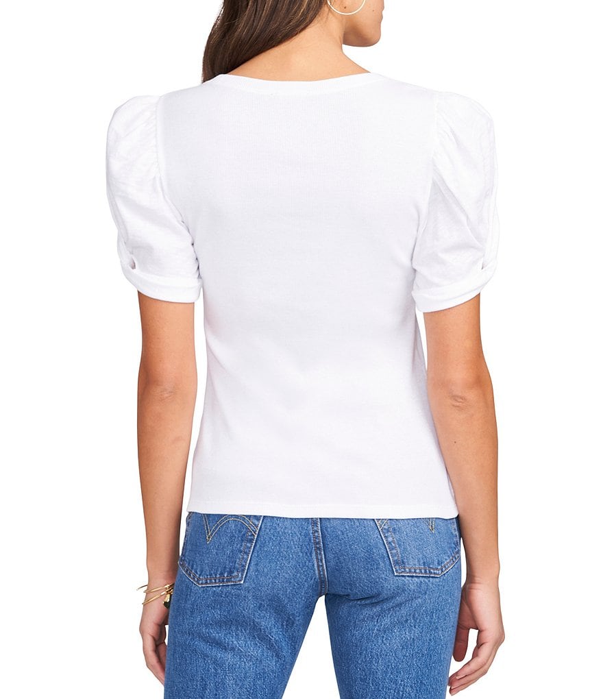 WAYF Double Ruffle V-Neck Peplum Top