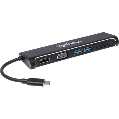 Manhattan 152631 Superspeed Usb-C To Hdmi/Vga 4-In-1 Docking Converter