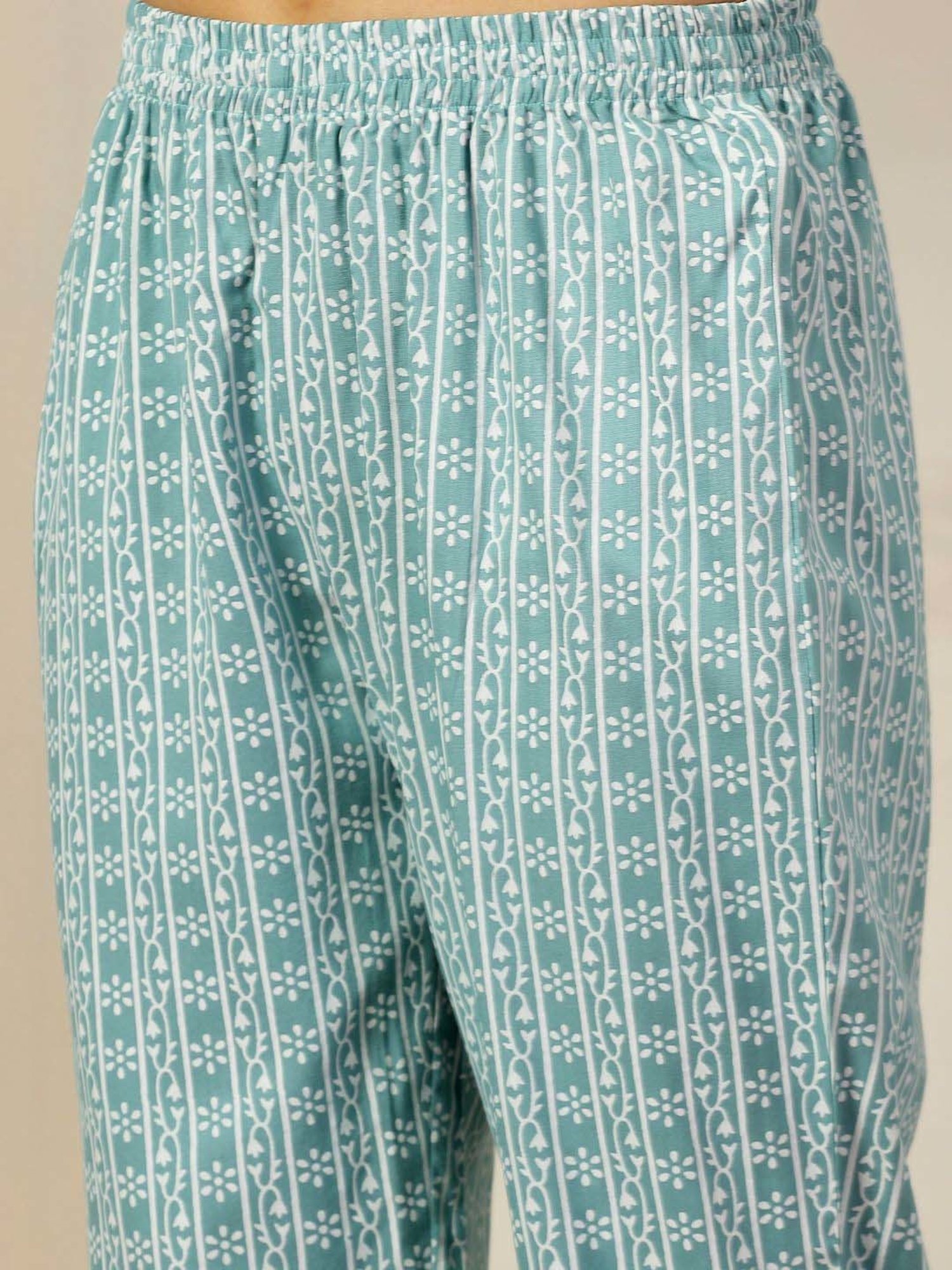 Stylum Blue Printed Tunic Pant Set