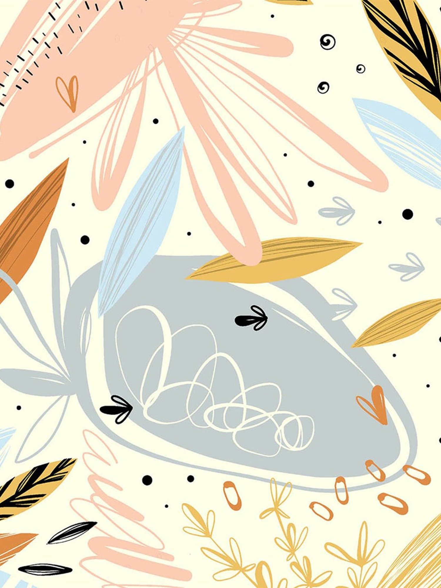 Spaces Printed Cream 144 TC Cotton King Fitted sheet with 2 Pillow Covers