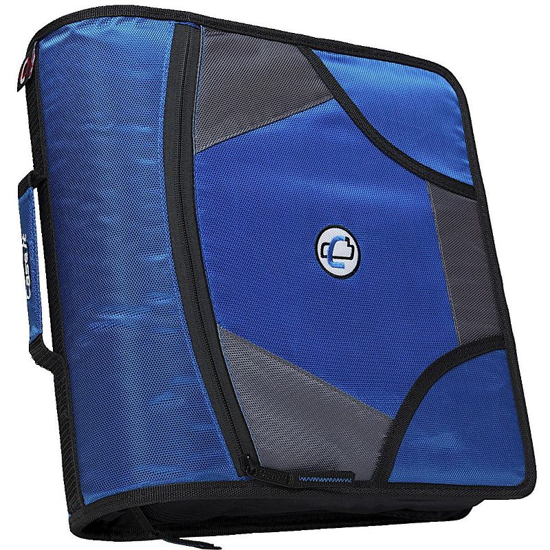 Case-it Zipper Binder with 5 Tab Files, D-Ring, 4 Inches, Blue