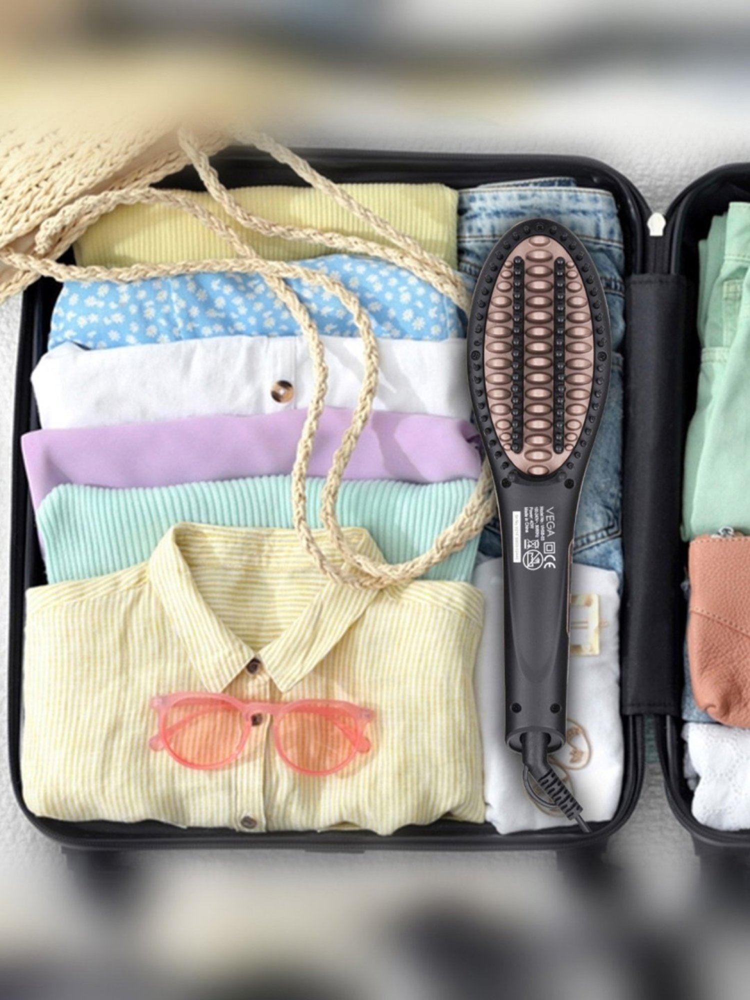 Vega X-Star Hair Straightening Brush With Thermo Protect Technology & Temperature Settings (VHSB-03)